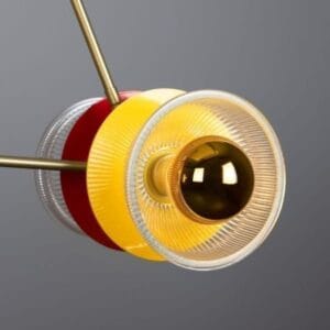 Eclipse Multicoloured Holophane Glass Dish Chandelier Uncategorized Fisherman's Lights UK