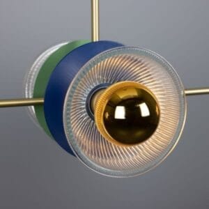 Eclipse Multicoloured Holophane Glass Dish Chandelier Uncategorized Fisherman's Lights UK