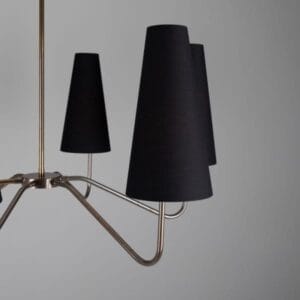 Para Modern Brass Chandelier with Fabric Shades, Six-Arm Uncategorized Fisherman's Lights UK