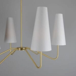 Para Modern Brass Chandelier with Fabric Shades, Six-Arm Uncategorized Fisherman's Lights UK