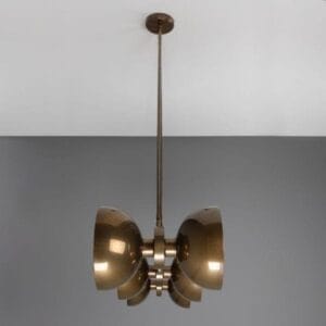 Eclipse Brass Dome Chandelier, Six-Light Uncategorized Fisherman's Lights UK