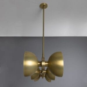 Eclipse Brass Dome Chandelier, Six-Light Uncategorized Fisherman's Lights UK