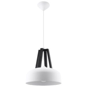 Casco Farmhouse Dome Pendant – White & Black