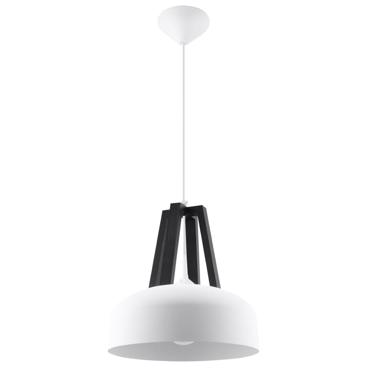 Casco Farmhouse Dome Pendant – White & Black Casco Farmhouse Dome Pendant – White & Black