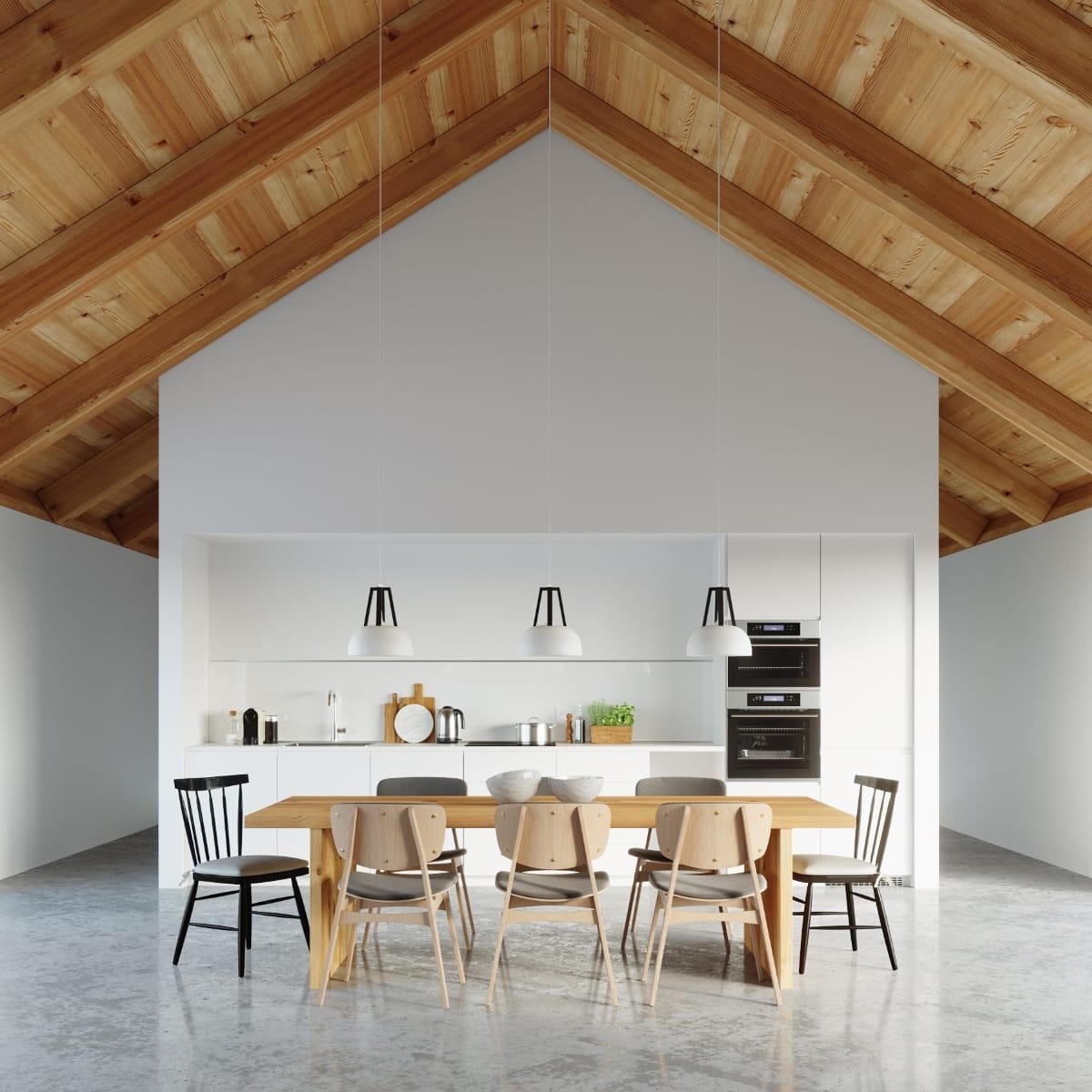 Casco Farmhouse Dome Pendant – White & Black Casco Farmhouse Dome Pendant – White & Black