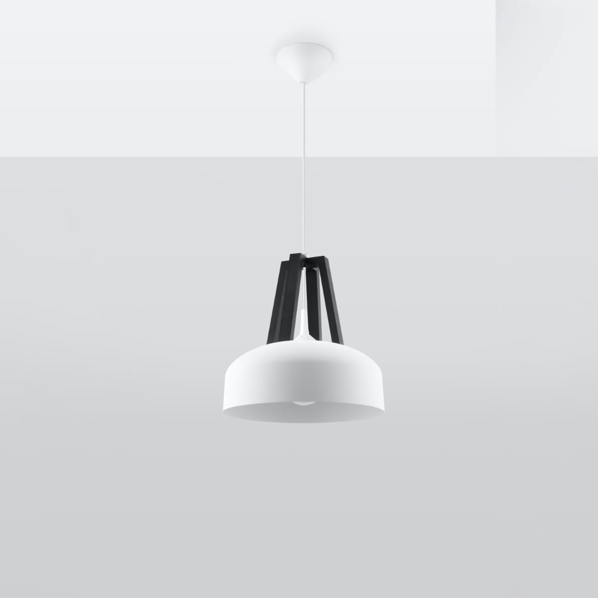 Casco Farmhouse Dome Pendant – White & Black Casco Farmhouse Dome Pendant – White & Black