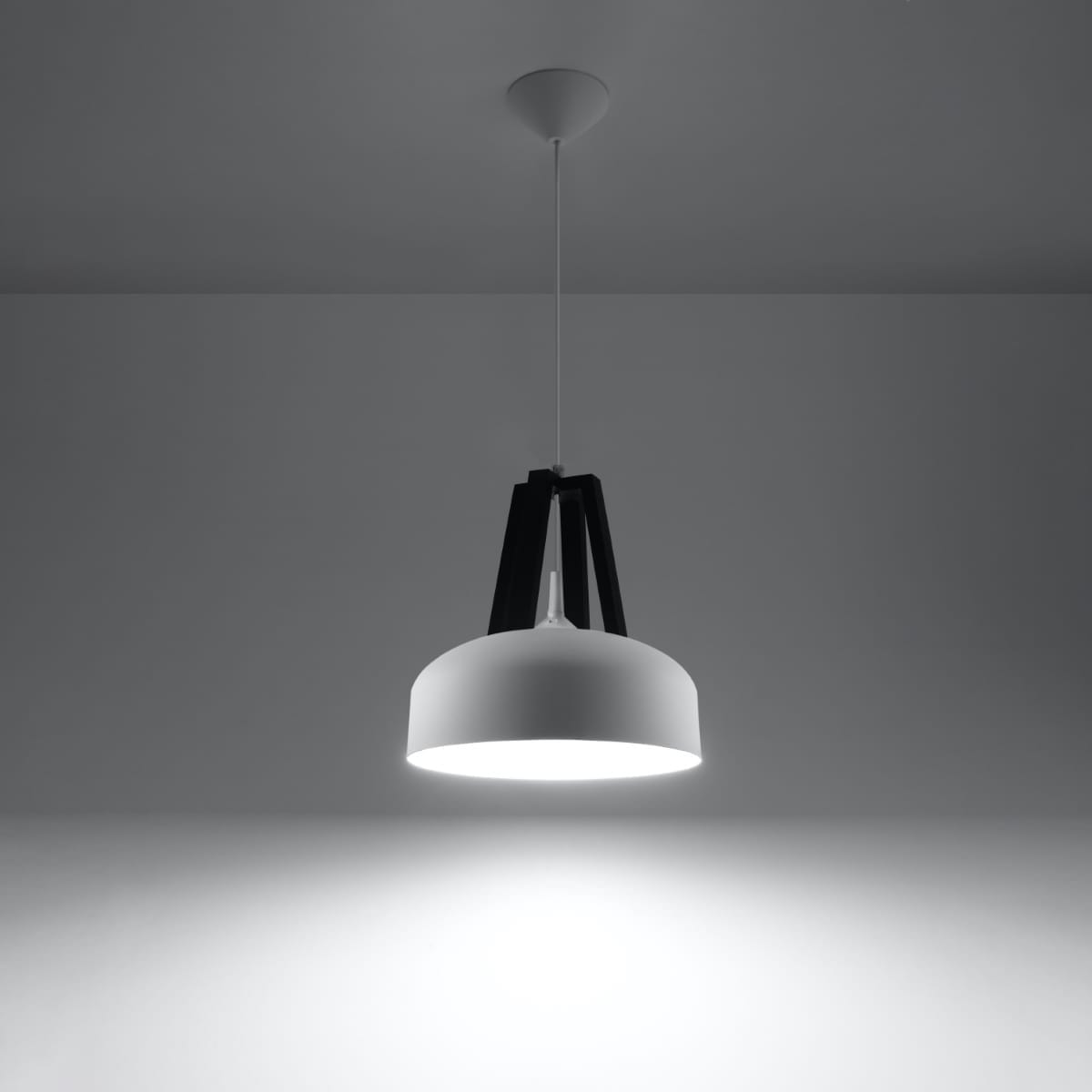 Casco Farmhouse Dome Pendant – White & Black Casco Farmhouse Dome Pendant – White & Black