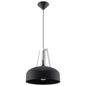 Casco Farmhouse Dome Pendant – Black & White