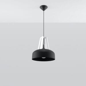 Casco Farmhouse Dome Pendant – Black & White