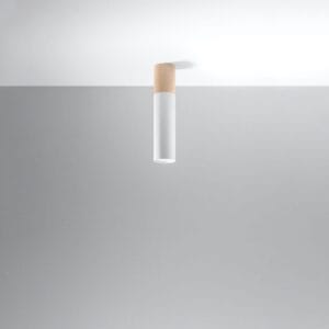Pablo Farmhouse Wood-Accent Spotlight – White