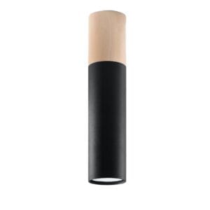 Pablo Farmhouse Wood-Accent Spotlight – Black