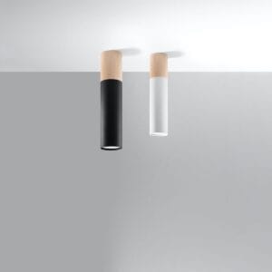 Pablo Farmhouse Wood-Accent Spotlight – Black