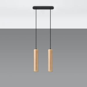 Lino Cottage Wood Cylinder Pendant – Twin