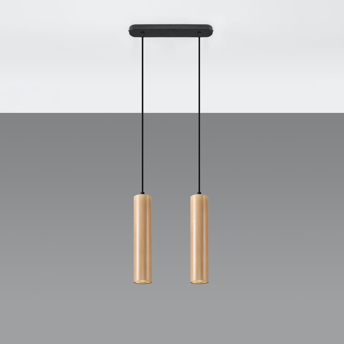 Lino Cottage Wood Cylinder Pendant – Twin Lino Cottage Wood Cylinder Pendant – Twin