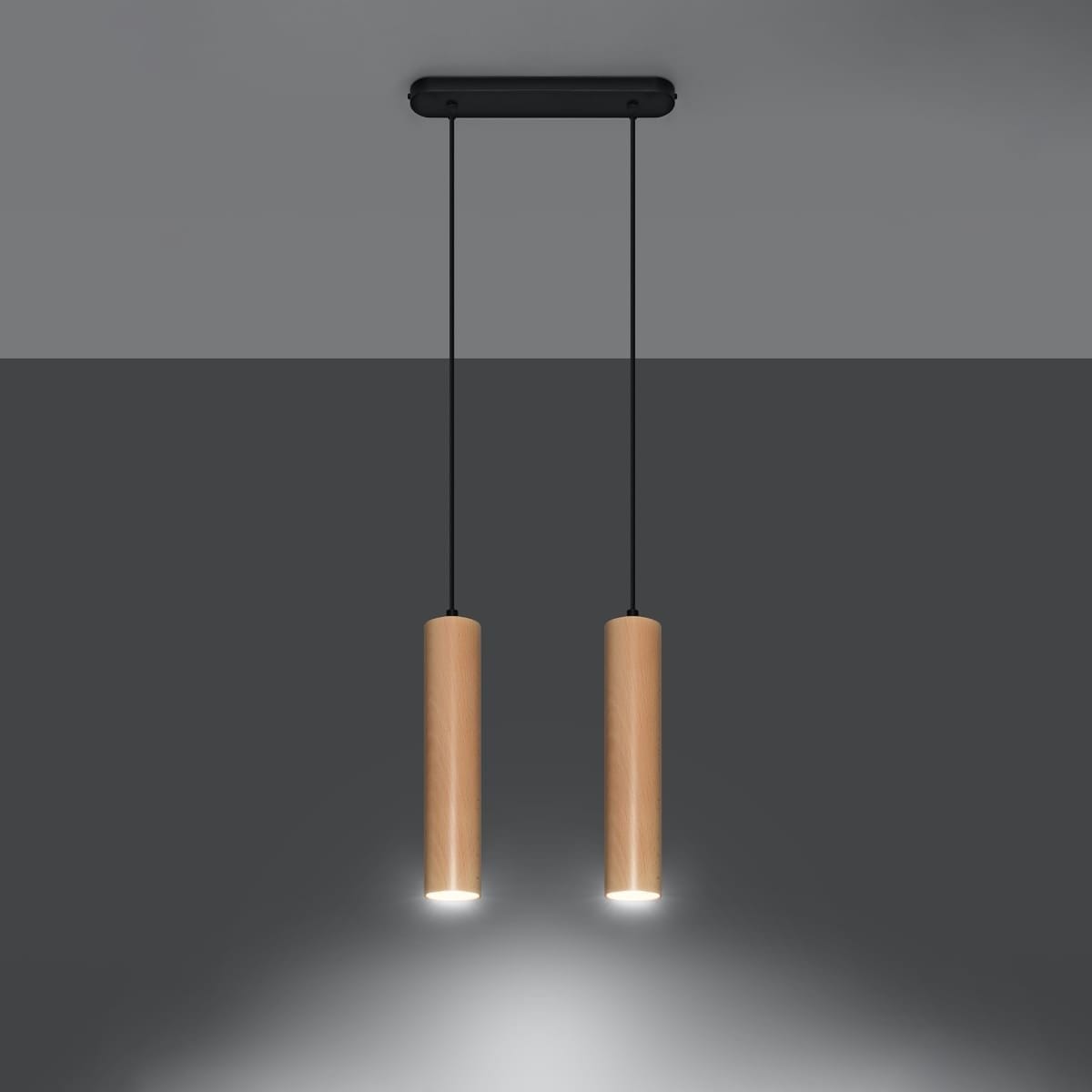 Lino Cottage Wood Cylinder Pendant – Twin Lino Cottage Wood Cylinder Pendant – Twin