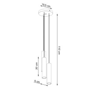Lagos Farmhouse Cylinder Pendant – White, Three Light Cluster