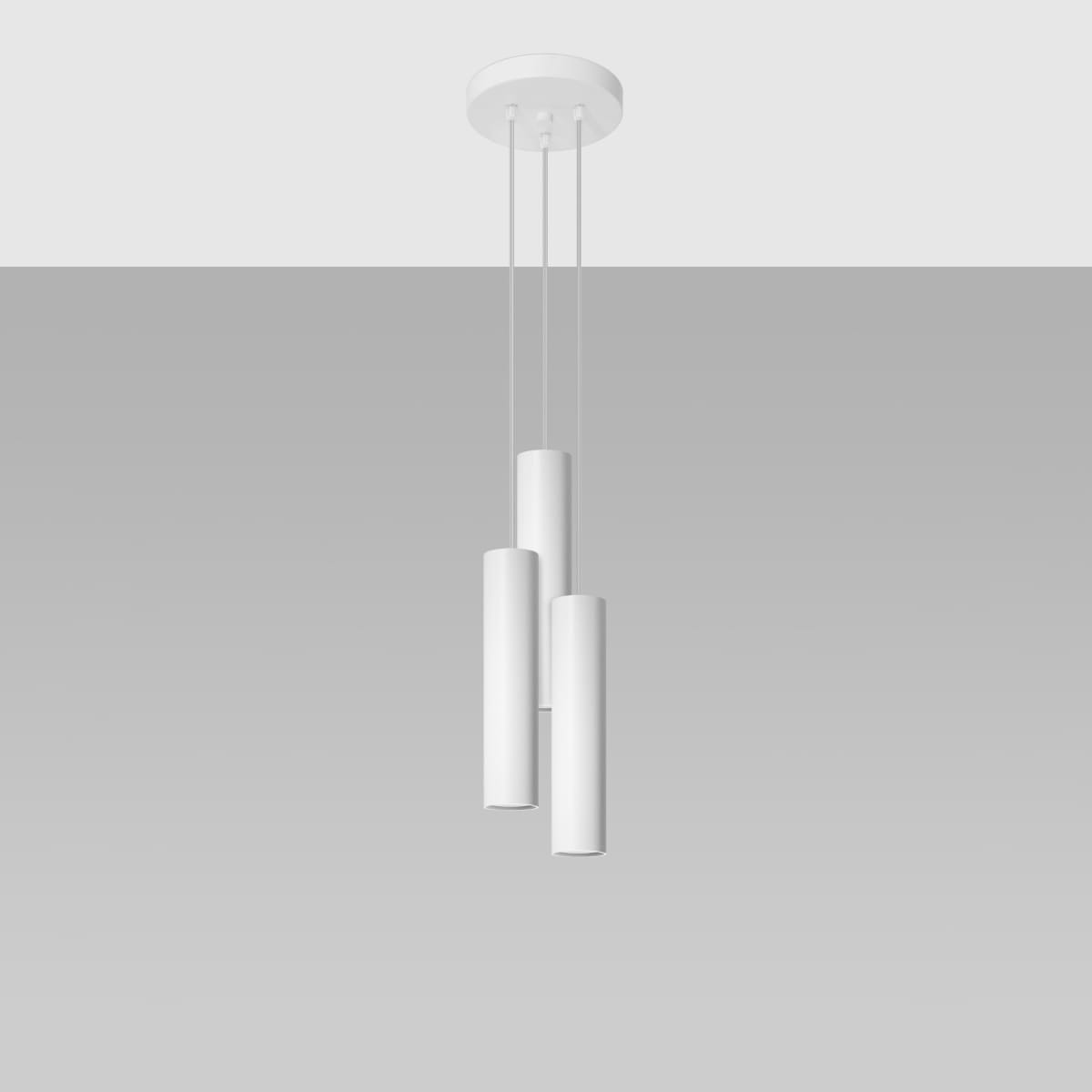 Lagos Farmhouse Cylinder Pendant – White, Three Light Cluster Lagos Farmhouse Cylinder Pendant – White, Three Light Cluster