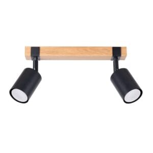 Fager Farmhouse Oak Bar Spotlight – Black, 2 Light