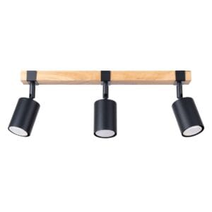 Fager Farmhouse Oak Bar Spotlight – Black, 3 Light