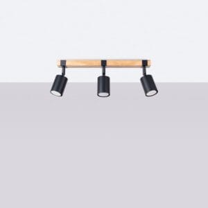 Fager Farmhouse Oak Bar Spotlight – Black, 3 Light