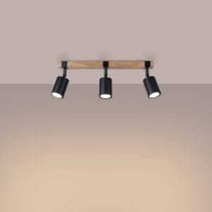 Fager Farmhouse Oak Bar Spotlight – Black, 3 Light