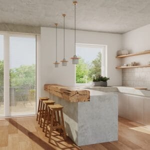 Mab Coastal Concrete & Wood Pendant