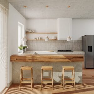 Mab Coastal Concrete & Wood Pendant