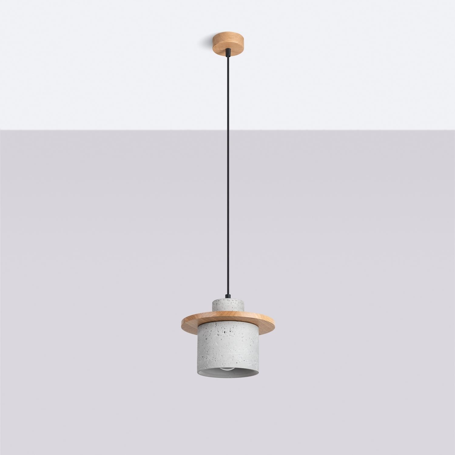 Mab Coastal Concrete & Wood Pendant Mab Coastal Concrete & Wood Pendant