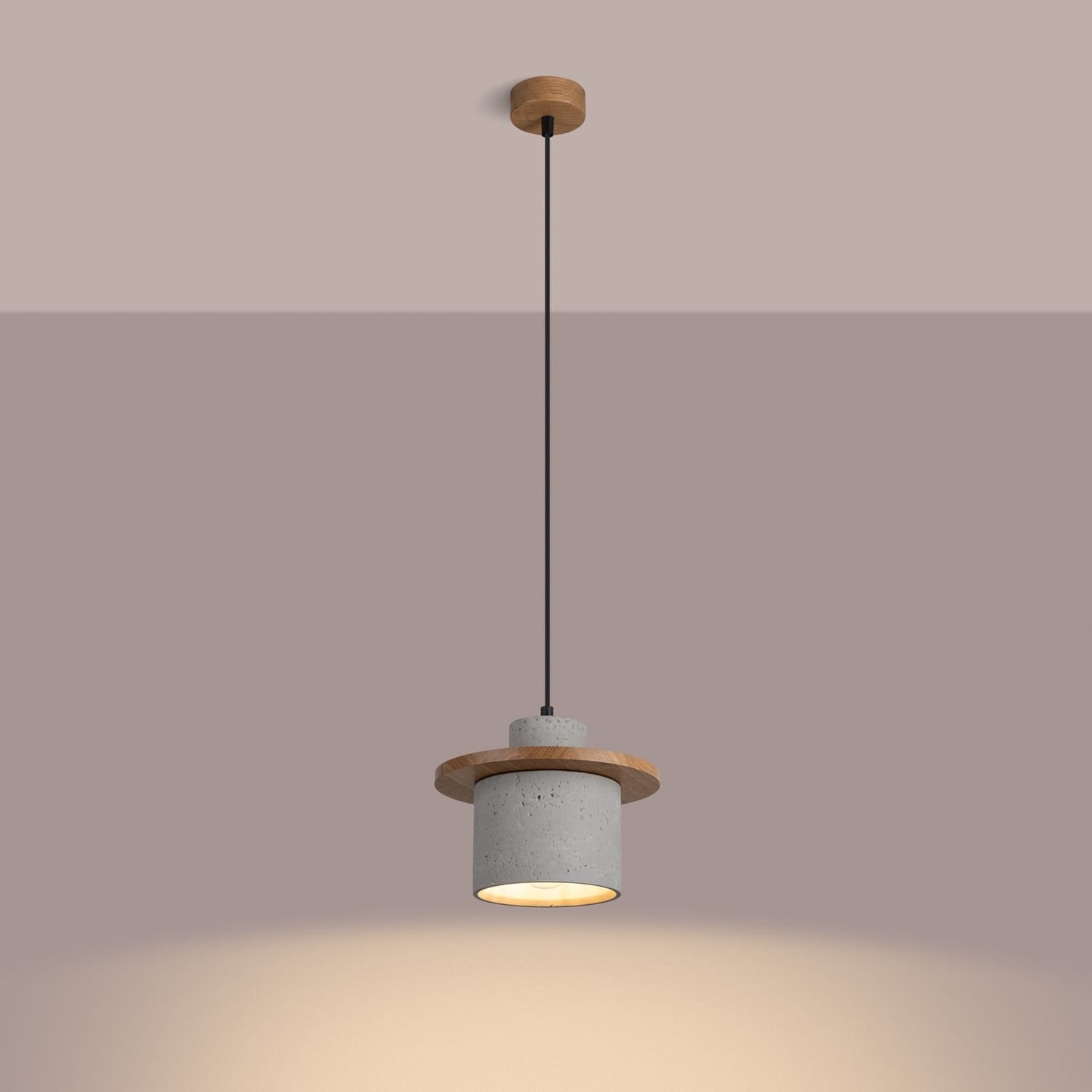 Mab Coastal Concrete & Wood Pendant Mab Coastal Concrete & Wood Pendant