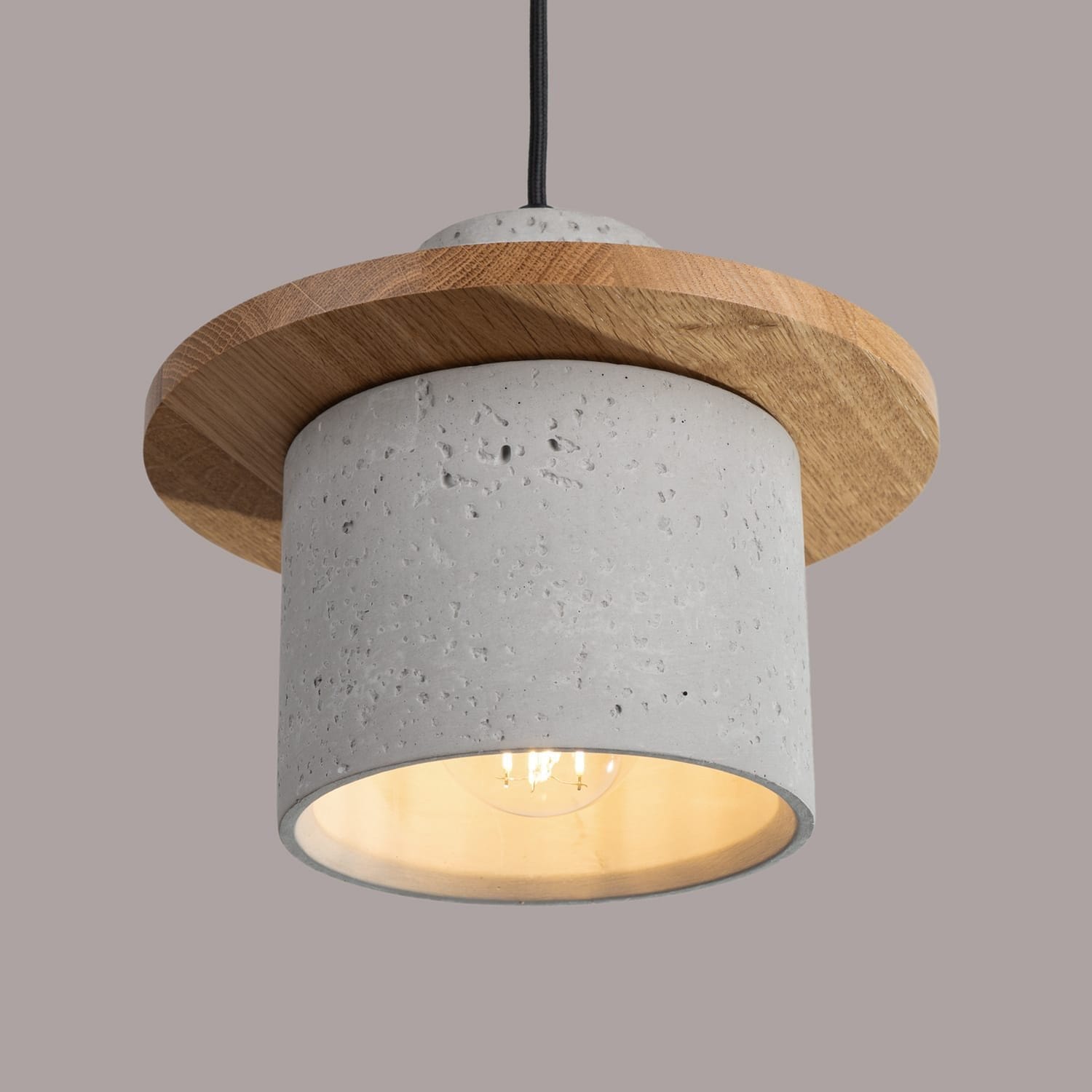 Mab Coastal Concrete & Wood Pendant Mab Coastal Concrete & Wood Pendant