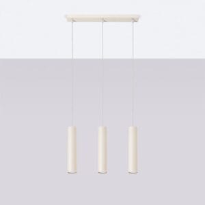 Lagos Farmhouse Cylinder Pendant – Ivory, Three Light Linear