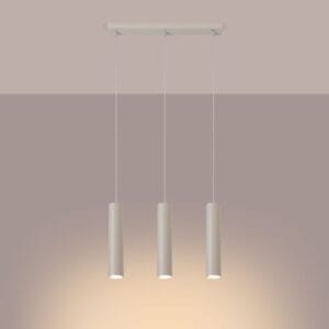 Lagos Farmhouse Cylinder Pendant – Ivory, Three Light Linear