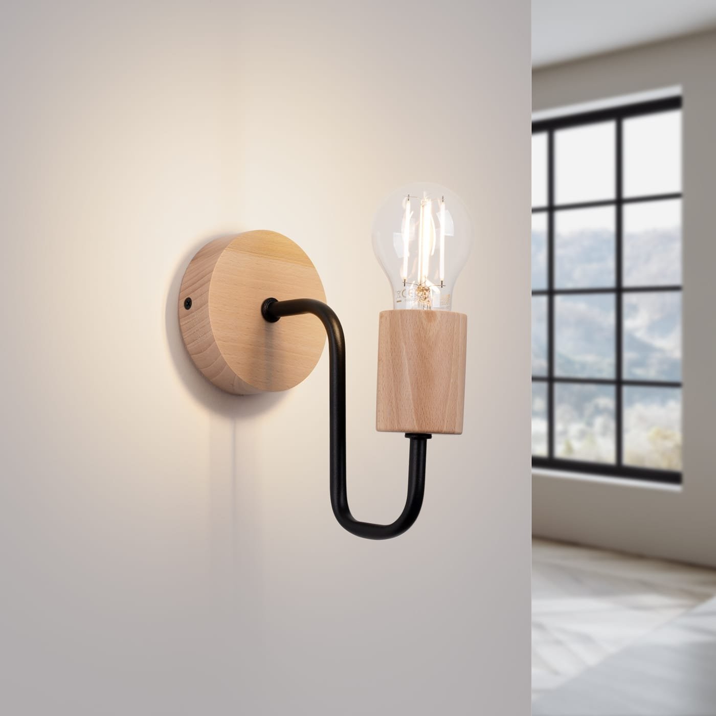 Timbo Farmhouse Wall Light – Black & Wood k .jpg