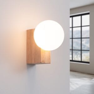 Bulbo Cottage Wood & Glass Light – Single