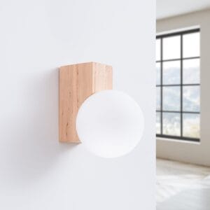 Bulbo Cottage Wood & Glass Light – Single