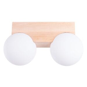 Bulbo Cottage Wood & Glass Light – Twin
