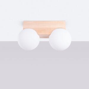 Bulbo Cottage Wood & Glass Light – Twin
