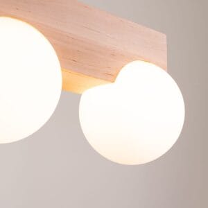 Bulbo Cottage Wood & Glass Light – Twin