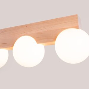 Bulbo Cottage Wood & Glass Light – Quad