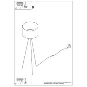 Nevia Tripod Floor Light - Marble