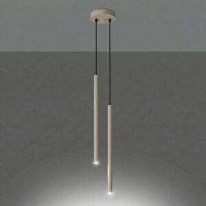 Pastelo Coastal Cylinder Pendant – Taupe, Twin