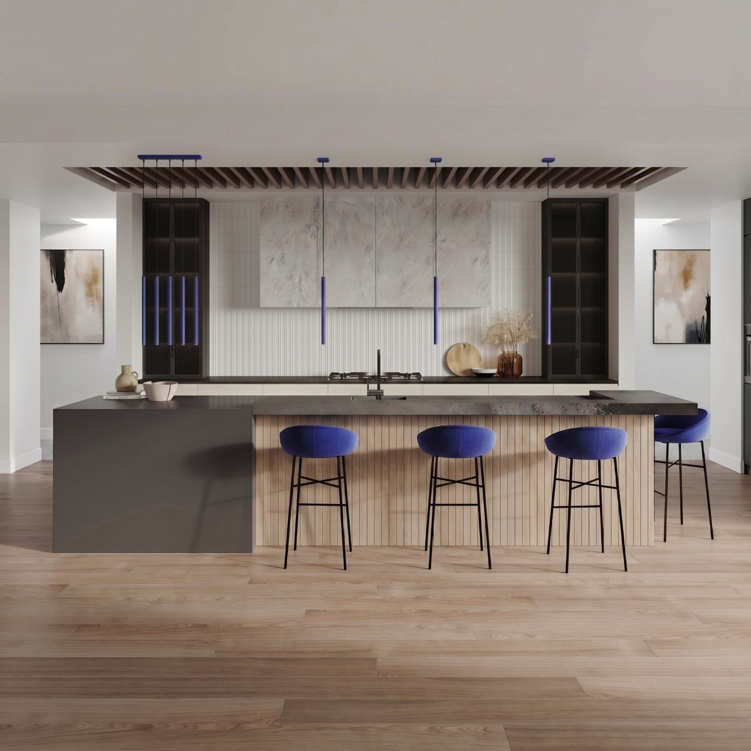 Pastelo Coastal Cylinder Pendant Cluster – Blue k.jpg