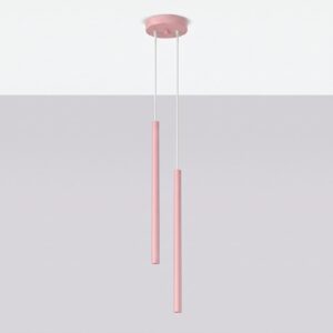 Pastelo Cottage Cylinder Pendant – Pink, Twin