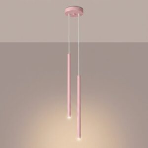 Pastelo Cottage Cylinder Pendant – Pink, Twin