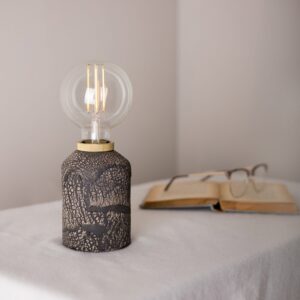 Bixa Small Black Clay Ceramic Table Lamp