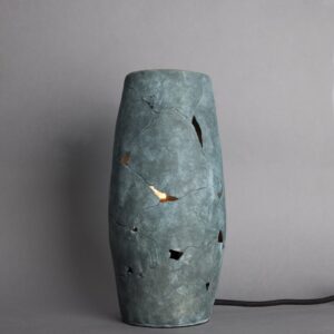 Carya Rustic Ceramic Blue Earth Table Lamp