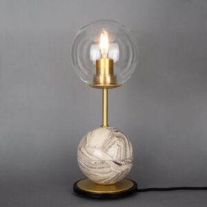 Zapp Marbled Ceramic Glass Ball Table Lamp - Choice Of Glass
