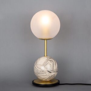 Zapp Marbled Ceramic Glass Ball Table Lamp - Choice Of Glass