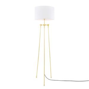 Erill Contemporary Tripod Floor Lamp With Choice Of Fabric Shade