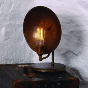 Chulainn Industrial Brass Dish Table Lamp